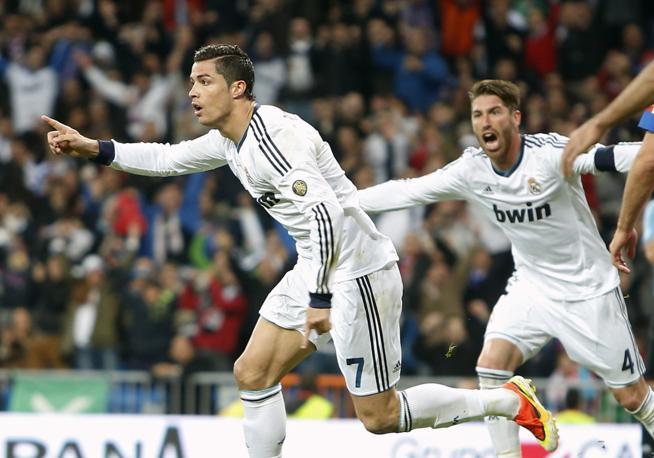 Esulta Ronaldo, al 55 gol in 55 partite stagionali. Reuters